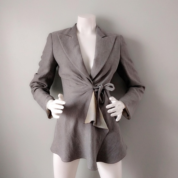 Giorgio Armani Jackets & Blazers - Vtg Giorgio Armani Ruffle Waist Soft Blazer 38 XS